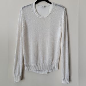 Aritzia Linen & Silk White Knit Sweater